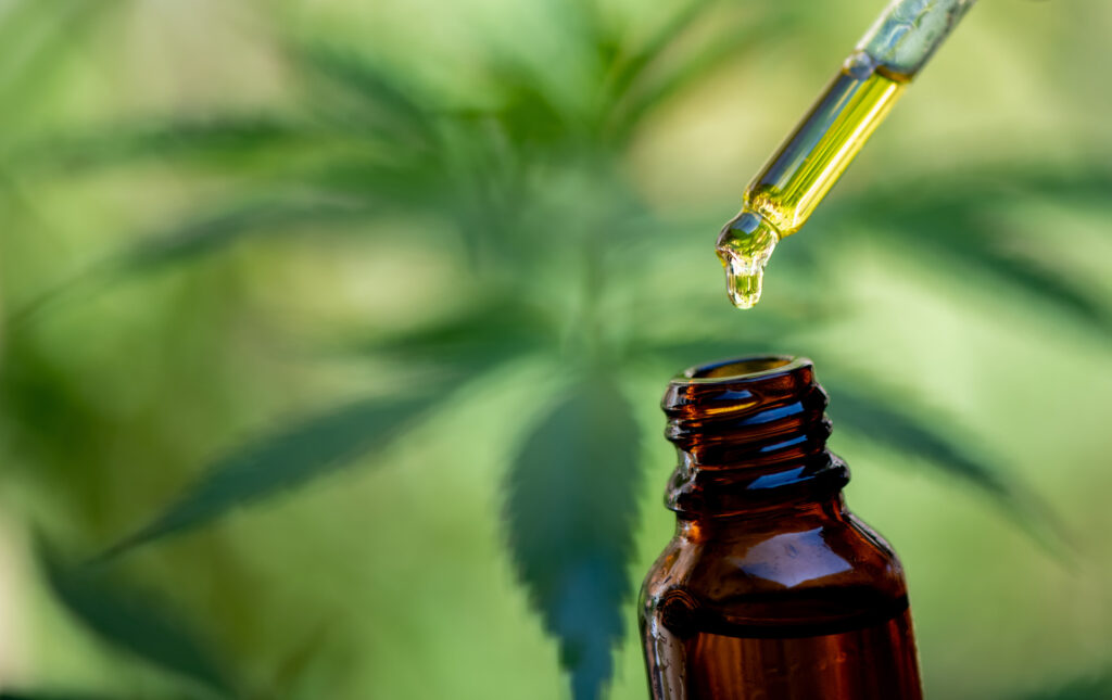 image of a bottle of CBD oil.