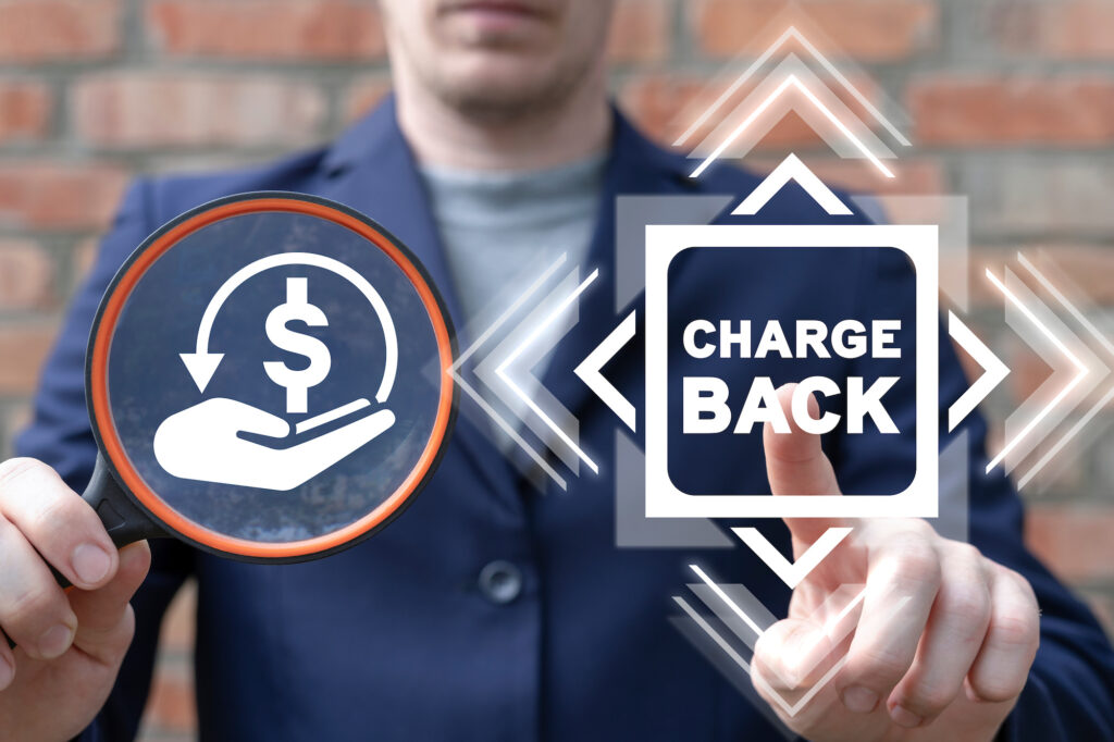 image of a man with icons describing chargebacks.