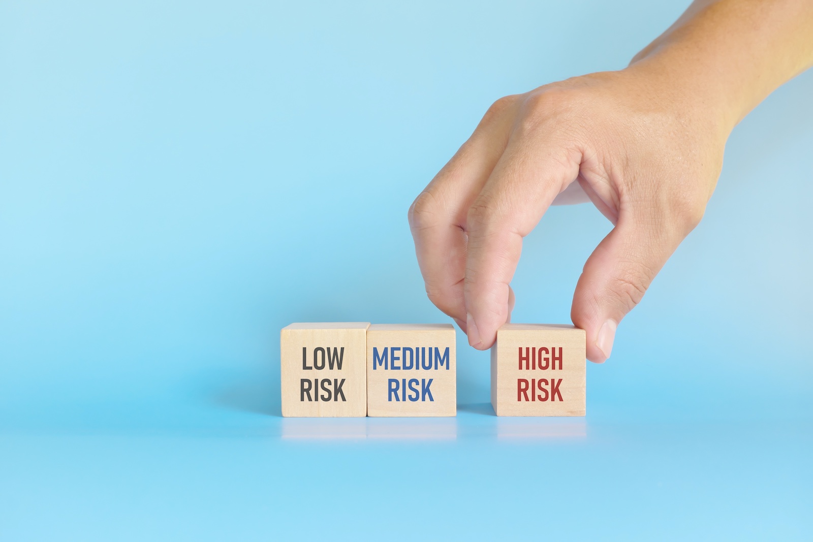 Image of levels of risk written on blocks.