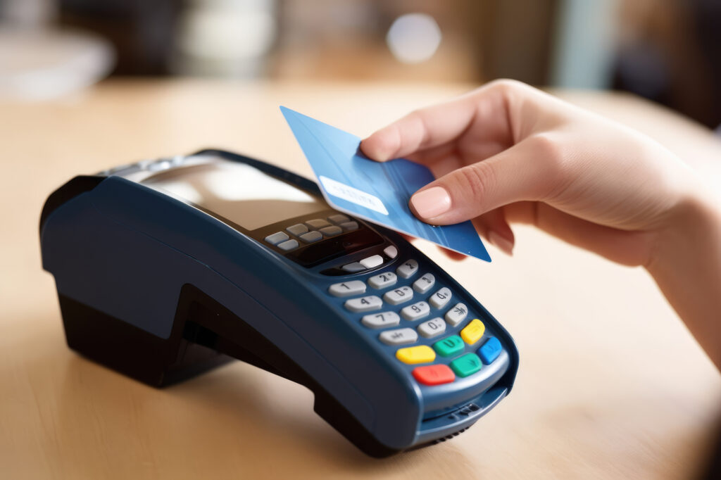 image of payment using a credit card.